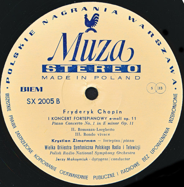 Frédéric Chopin - Krystian Zimerman : Dzieła Wszystkie - I Koncert Fortepianowy E-moll Op. 11 (LP, RE)