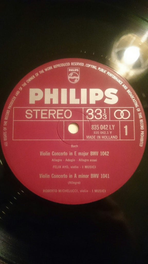 Johann Sebastian Bach – I Musici : Violinkonzert E-dur BWV 1042 · Violinkonzert A-moll BWV 1041 · Doppelkonzert D-moll BWV 1043 (LP)
