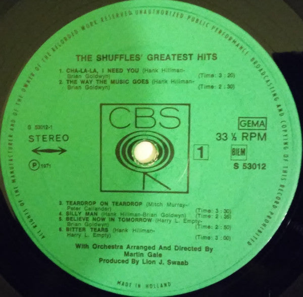 The Shuffles : The Shuffles' Greatest Hits  (LP, Comp)