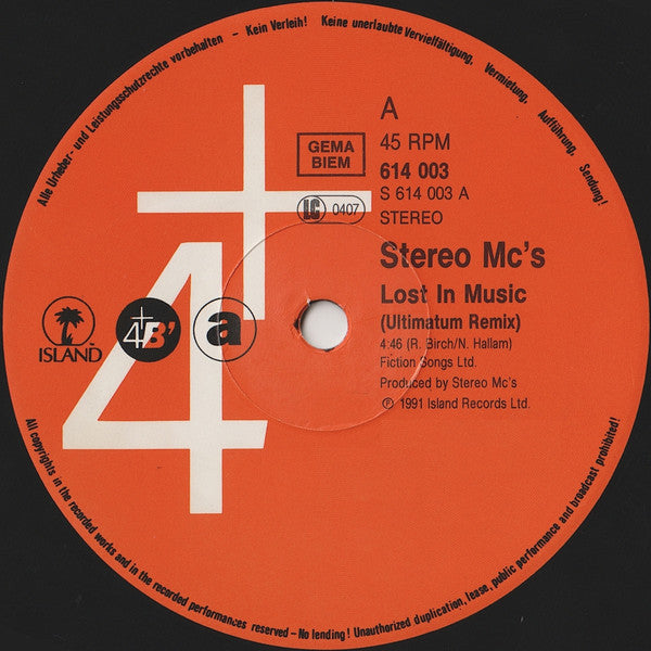Stereo MC's : Lost In Music (12", Maxi)