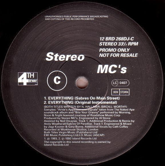 Stereo MC's : Ground Level / Everything (2x12", Single, Ltd, Promo)