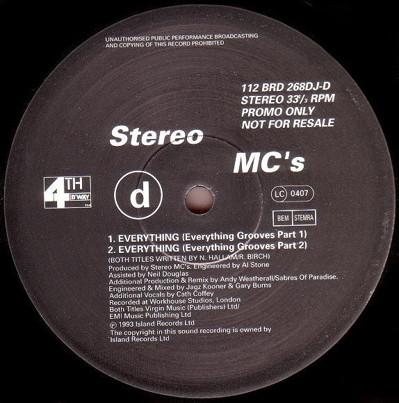 Stereo MC's : Ground Level / Everything (2x12", Single, Ltd, Promo)