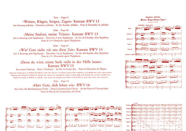 Johann Sebastian Bach : Kantatenwerk · Complete Cantatas | BWV 12-16 | 4 (2xLP + Box)