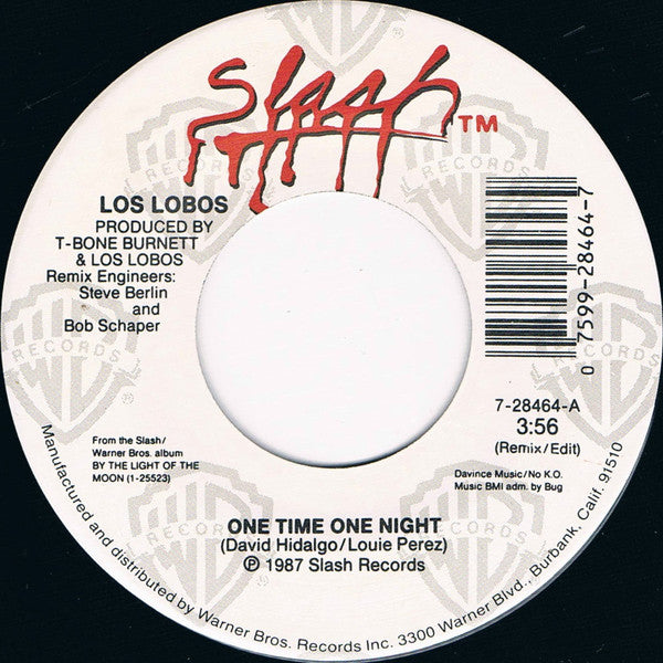 Los Lobos : One Time One Night (7", Single)