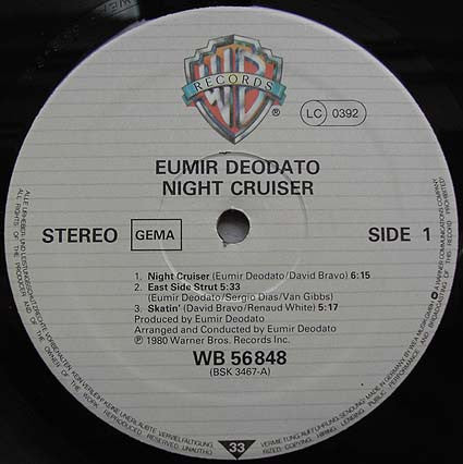 Eumir Deodato : Night Cruiser (LP, Album)