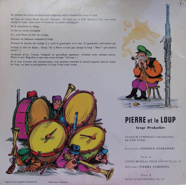 Pierre Tchernia - Sergei Prokofiev - The Stadium Symphony Orchestra Of New York - Leopold Stokowski : Pierre Et Le Loup (LP, Gat)
