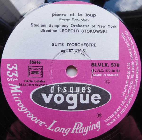 Pierre Tchernia - Sergei Prokofiev - The Stadium Symphony Orchestra Of New York - Leopold Stokowski : Pierre Et Le Loup (LP, Gat)
