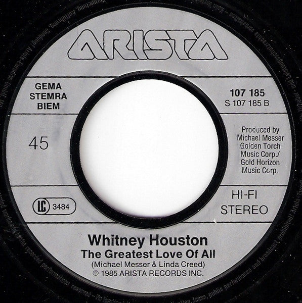 Whitney Houston : All At Once (7", Single)