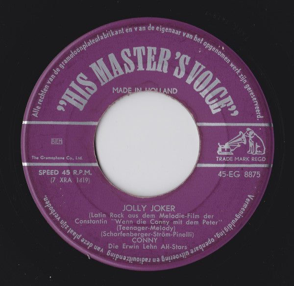 Conny Froboess : Jolly Joker / Hey Boys - How Do You Do (7", Single)