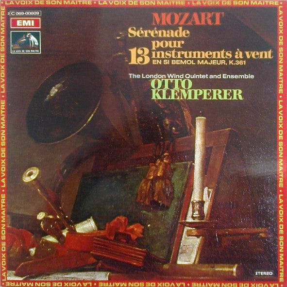 Wolfgang Amadeus Mozart, The London Wind Quintet, Otto Klemperer : Sérénade Pour 13 Instruments A Vent En Si Bemol Majeur, K.361 (LP, RE, Gat)
