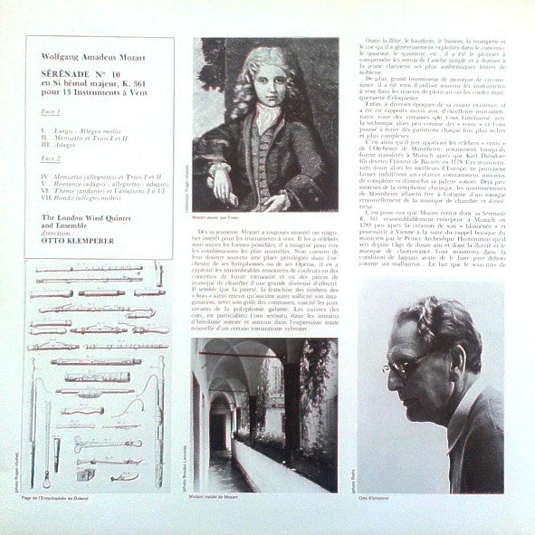 Wolfgang Amadeus Mozart, The London Wind Quintet, Otto Klemperer : Sérénade Pour 13 Instruments A Vent En Si Bemol Majeur, K.361 (LP, RE, Gat)