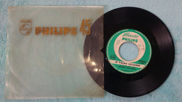 Johnny Hallyday : Je T'écris Souvent / Bonne Chance (7", Single, Jukebox)