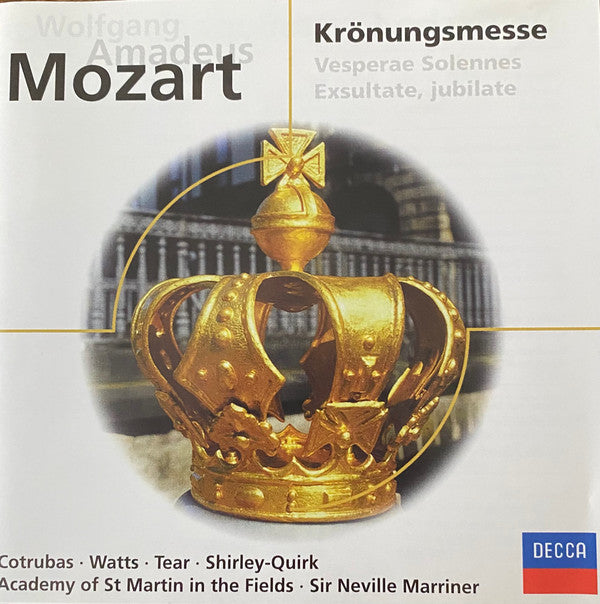 Wolfgang Amadeus Mozart : Krönungsmesse; Vesperae Solennes; Exsultate, Jubilate (CD, Comp, RE)