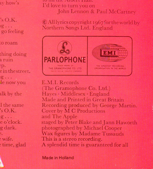 The Beatles : Sgt. Pepper's Lonely Hearts Club Band (LP, Album, RE, Gat)