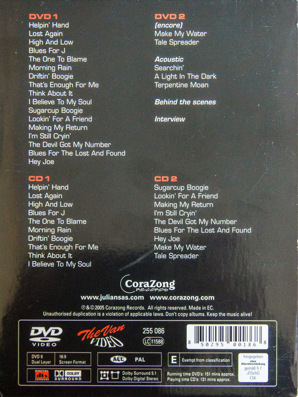 Julian Sas : Dedicat10n (2xDVD-V, Dlx, PAL, 5.1 + 2xCD, Dlx)