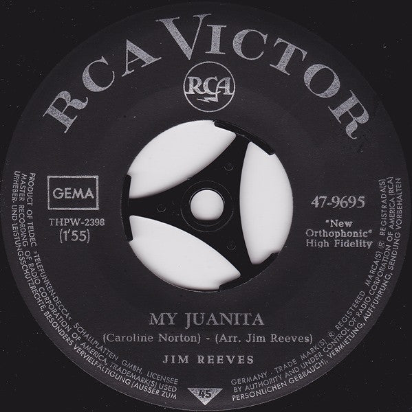 Jim Reeves : Distant Drums / My Juanita (7", Single, RE)