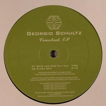 Georgio Schultz : Comeback E.P. (12")