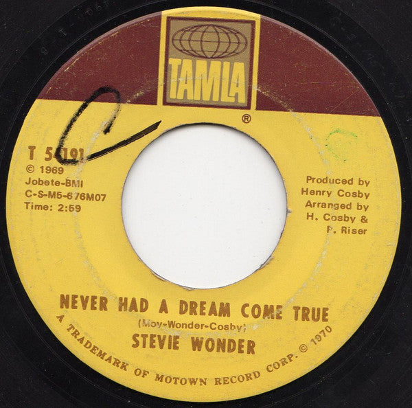 Stevie Wonder : Never Had A Dream Come True (7")