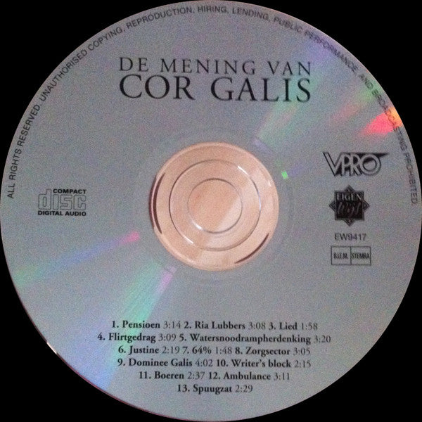 Cor Galis : De Mening Van Cor Galis (CD)