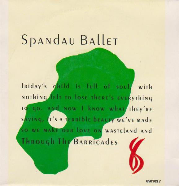 Spandau Ballet : Through The Barricades (7", Single)