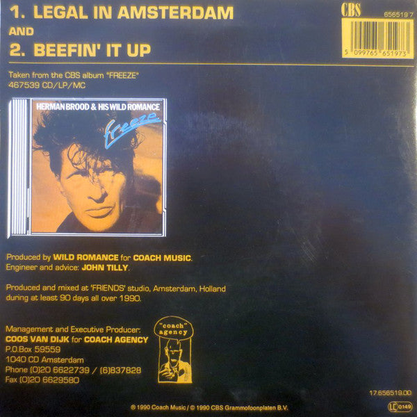 Herman Brood & His Wild Romance : Legal In Amsterdam (7", Single)