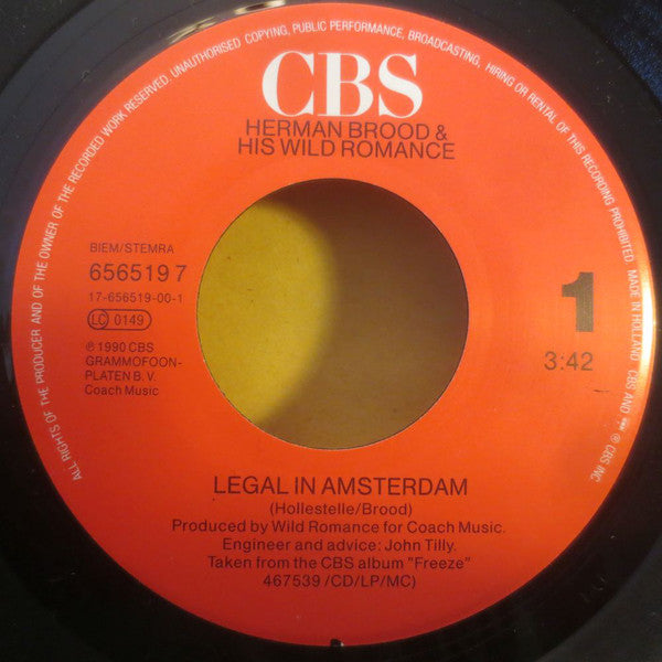 Herman Brood & His Wild Romance : Legal In Amsterdam (7", Single)
