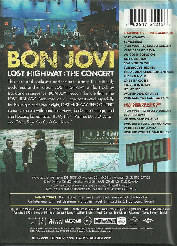 Bon Jovi : Lost Highway: The Concert (Limited Edition)  (DVD, Ltd)