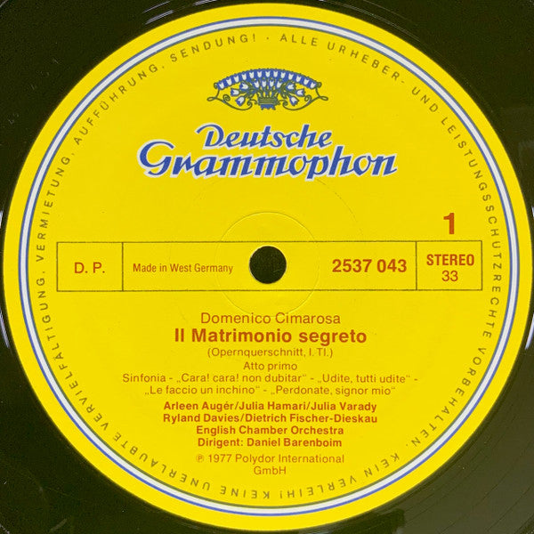 Domenico Cimarosa : Il Matrimonio Segreto (Brani Scelti) = Die Heimliche Ehe = The Secret Marriage (LP)