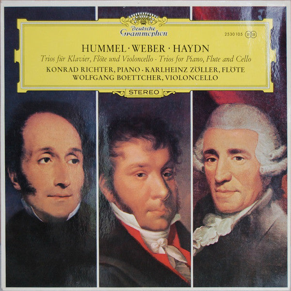 Johann Nepomuk Hummel, Carl Maria von Weber, Joseph Haydn : Trios Für Klavier, Flöte Und Violoncello = Trios for Piano, Flute and Cello (LP)