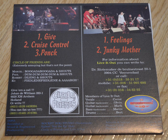 Circle Of Friends (2) / Live It Out : Gentle Women Prefer Punx Split Single (7", Single)