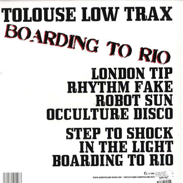 Tolouse Low Trax : Boarding To Rio (12")