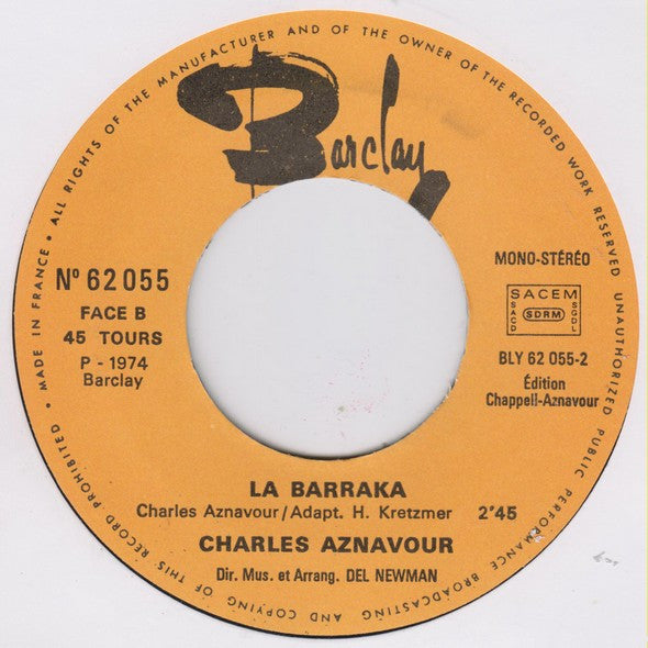 Charles Aznavour : She (Theme From The TV Series "Seven Faces Of Woman) (7", Single)