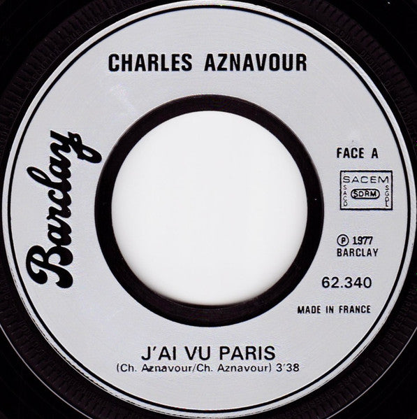 Charles Aznavour : J'ai Vu Paris (7", Single)
