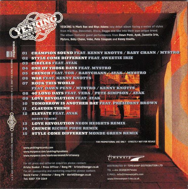 Yes King : Rock This World (CD, Album, Promo)