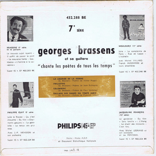 Georges Brassens : Chante Les Poètes De Tous Les Temps (7", EP, RE)