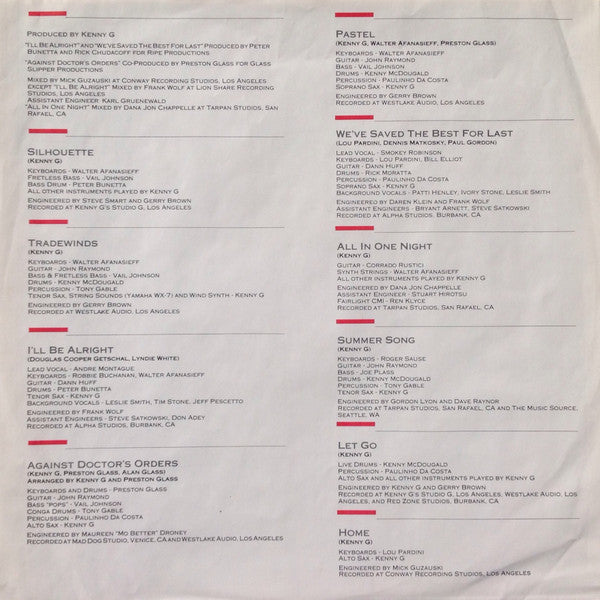 Kenny G (2) : Silhouette (LP, Album)