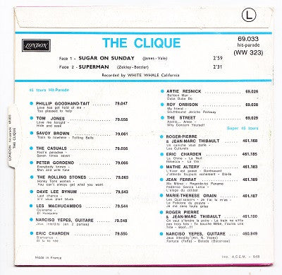 The Clique (6) : Sugar On Sunday / Superman (7")