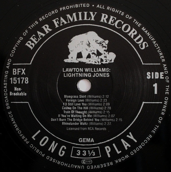 Lawton Williams : Lightning Jones (LP, Album, Comp)