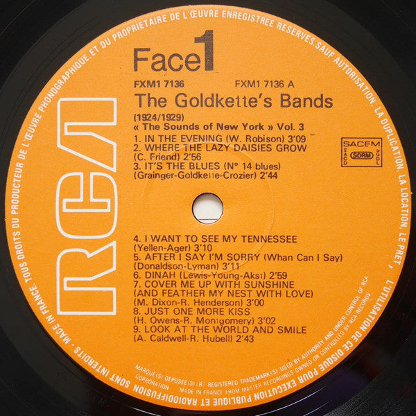 Jean Goldkette And His Orchestra : The Goldkette's Bands (1924/1929) (LP, Comp)