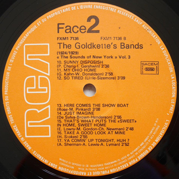 Jean Goldkette And His Orchestra : The Goldkette's Bands (1924/1929) (LP, Comp)