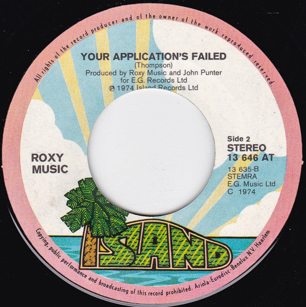 Roxy Music : All I Want Is You (7", Single)