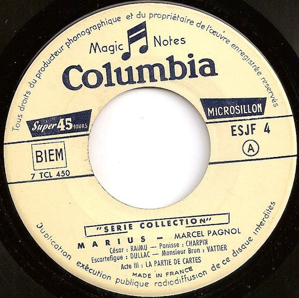 Marcel Pagnol : Marius (7")