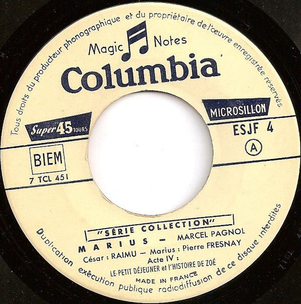 Marcel Pagnol : Marius (7")