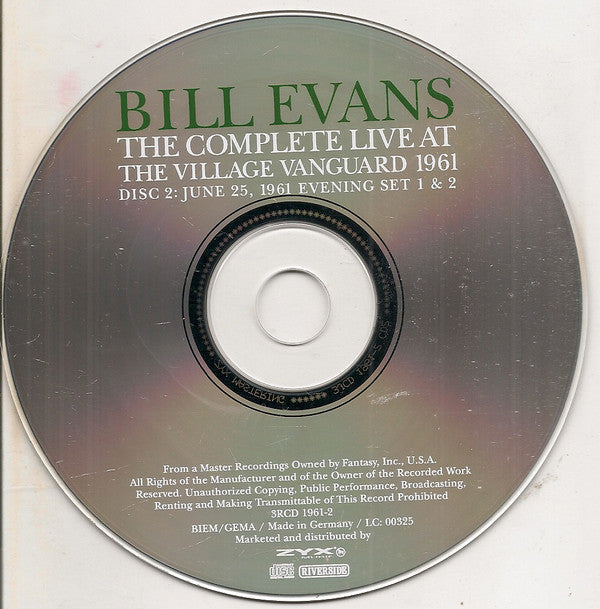 Bill Evans : The Complete Live At The Village Vanguard 1961 (3xCD, Comp, 20b + Box)