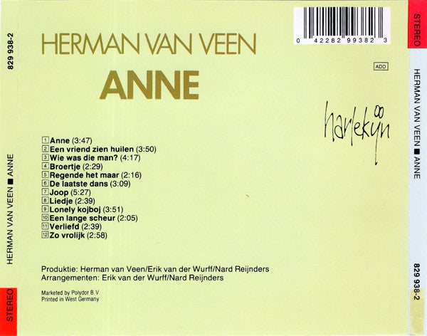 Herman van Veen : Anne (CD, Album)