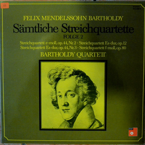 Felix Mendelssohn-Bartholdy, Bartholdy Quartett : Sämtliche Streichquartette Folge 2 (Part 2) (2xLP, Gat)