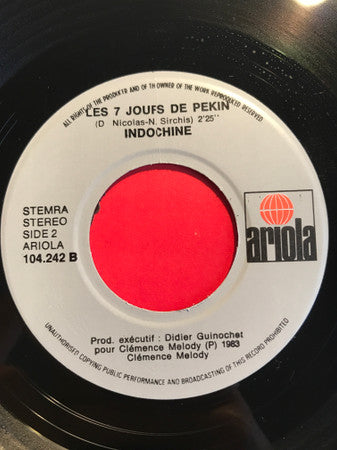 Indochine : L'Aventurier (7", Single)