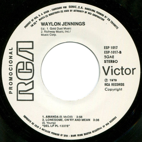 Waylon Jennings : Greatest Hits = Grandes Exitos (7", EP, Promo)