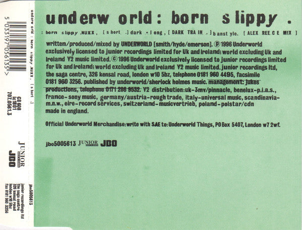 Underworld : Born Slippy .NUXX (Short) (CD, Single, RE, CD2)