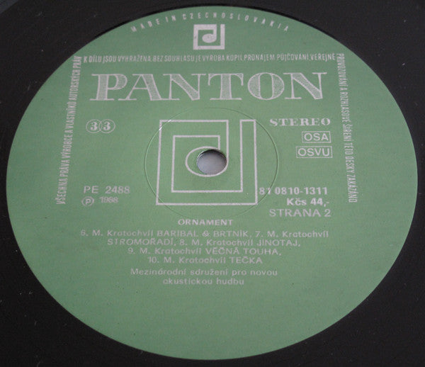 Mezinárodní Sdružení Pro Novou Akustickou Hudbu : Ornament (LP, Album)
